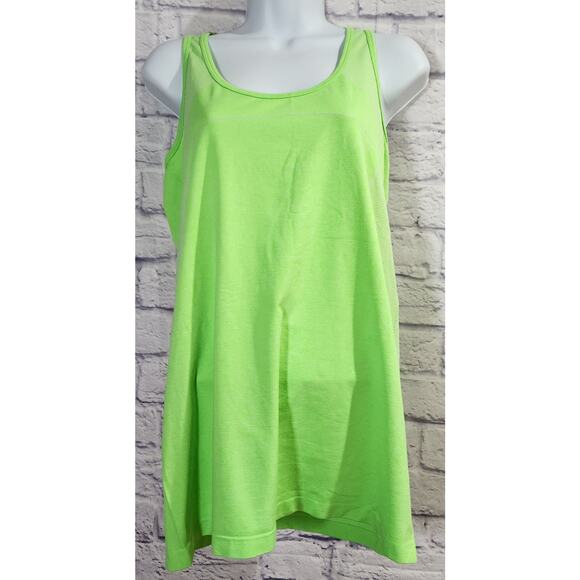 BCG Lime Green Racerback Round Neck Workout Tank Top XL Lightweight Stretchy - Picture 1 of 4